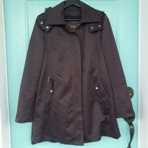 Cole Haan lined coat pleated cape back